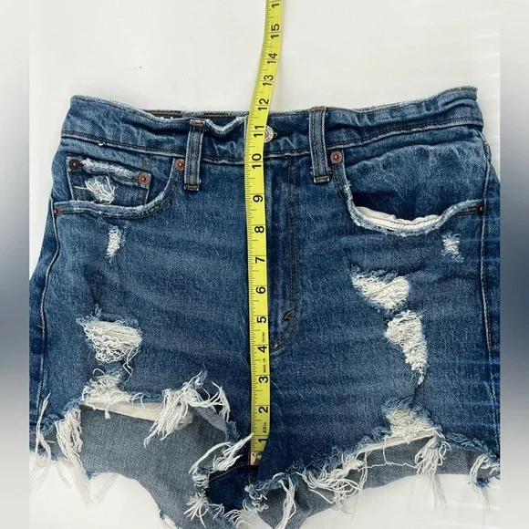 Abercrombie & Fitch curve love high rise mom short medium wash distressed 27/4 - Picture 5 of 6
